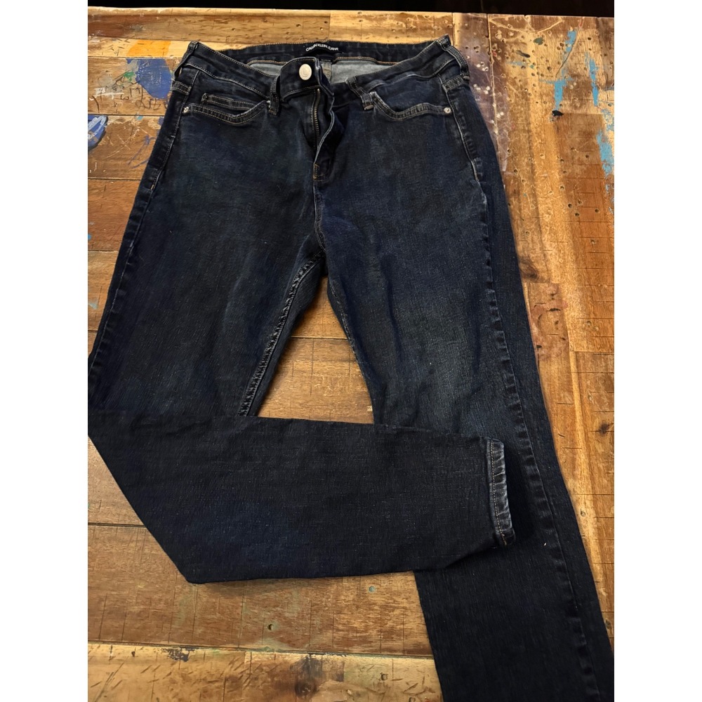 Calvin Klein Jeans Womens 32x30 Dark Wash Skinny Denim Blue Jeans